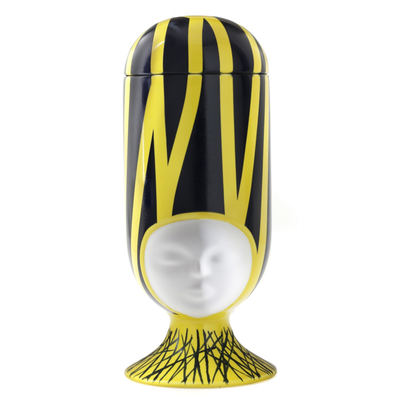 BLACK AND YELLOW PATTERN - SISTER CLARA VASE - MADAGASCAR EDITION
