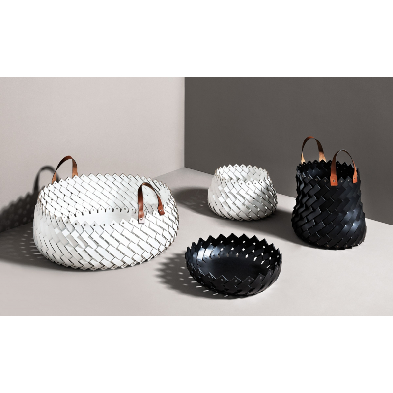 Almeria Medium Woven Leather Basket SHOWROOM