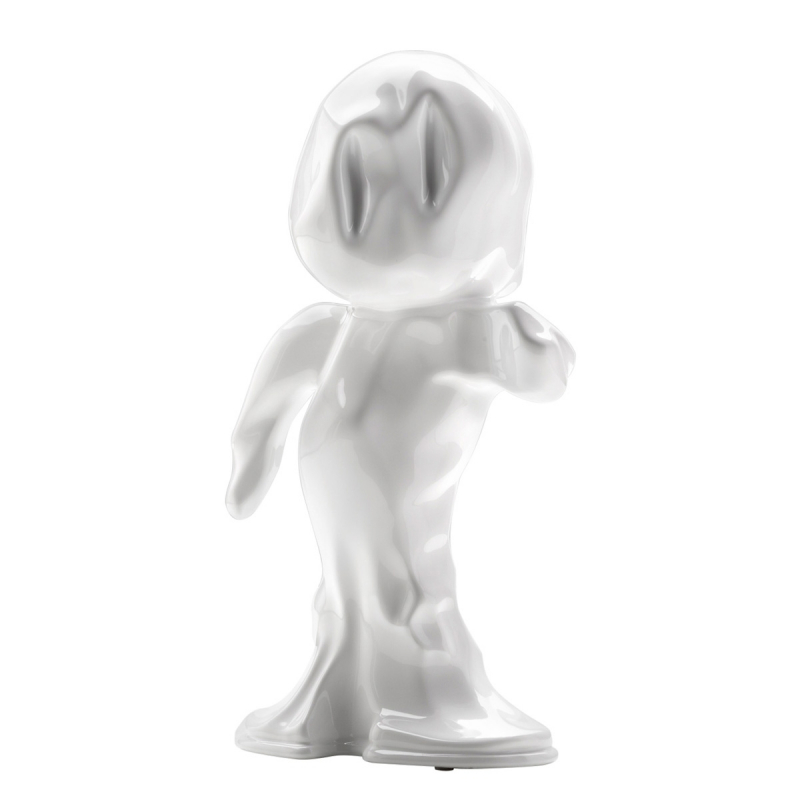 Glossy white RED ATOMIC sculpture by Giovanni Motta