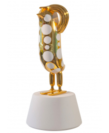 GOLD HOPEBIRD WITH WHITE POLKADOTS SCULPTURE BY JAIME HAYON