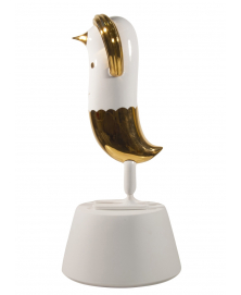 WHITE AND GOLD HOPEBIRD SCULPTURE BY JAIME HAYON