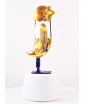 WHITE AND GOLD HOPEBIRD IN SUSPENDERS -side view