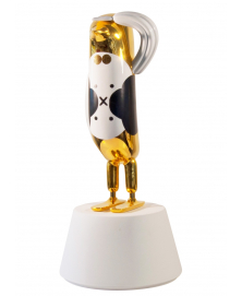 BLACK, WHITE AND GOLD HOPEBIRD D10 SCULPTURE BY JAIME HAYON