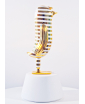 GOLD AND WHITE STRIPED HOPEBIRD SCULPTURE BY JAIME HAYON