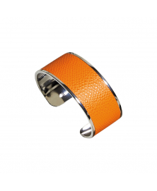 Pinetti Metal Napkin Ring with Orange Leather Insert