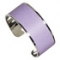 LAVENDER LEATHER NAPKIN RINGS IN CHROME FINISH