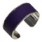 PURPLE LEATHER NAPKIN RINGS IN CHROME FINISH