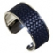 NAVY BLUE WOVEN LEATHER NAPKIN RINGS