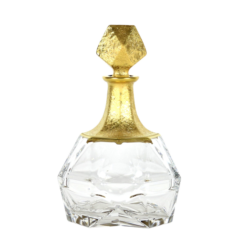 CAPRICCIO CLEAR GLASS DIAMANTE BOTTLE WITH GOLD DETAILS