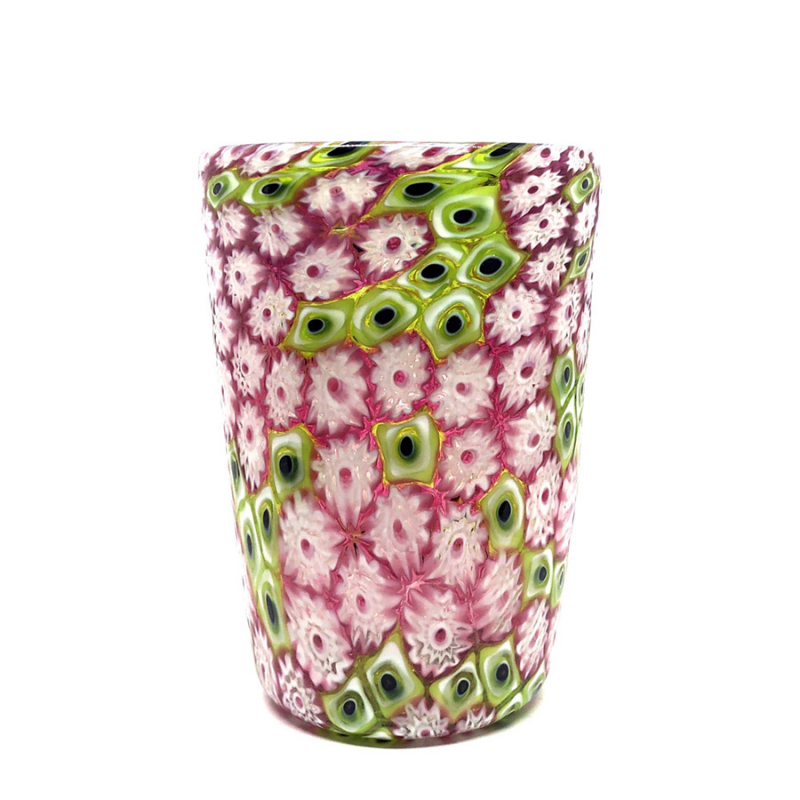 Murano Glass Scented Candle ! Pink Floral Pattern I SHOWROOM