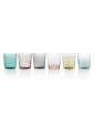 SET OF 6 PLISSÉ MULTICOLOR LOWBALL GLASSES