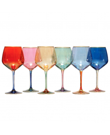 SET OF 6 ARLECHINO MULTICOLOR GLASSES