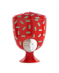 SISTER LOUISE BOLD RED VASE with gray pattern by Pepa Reverter