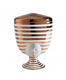 SISTER LOUISE VASE IN WHITE AND COPPER FINISH
