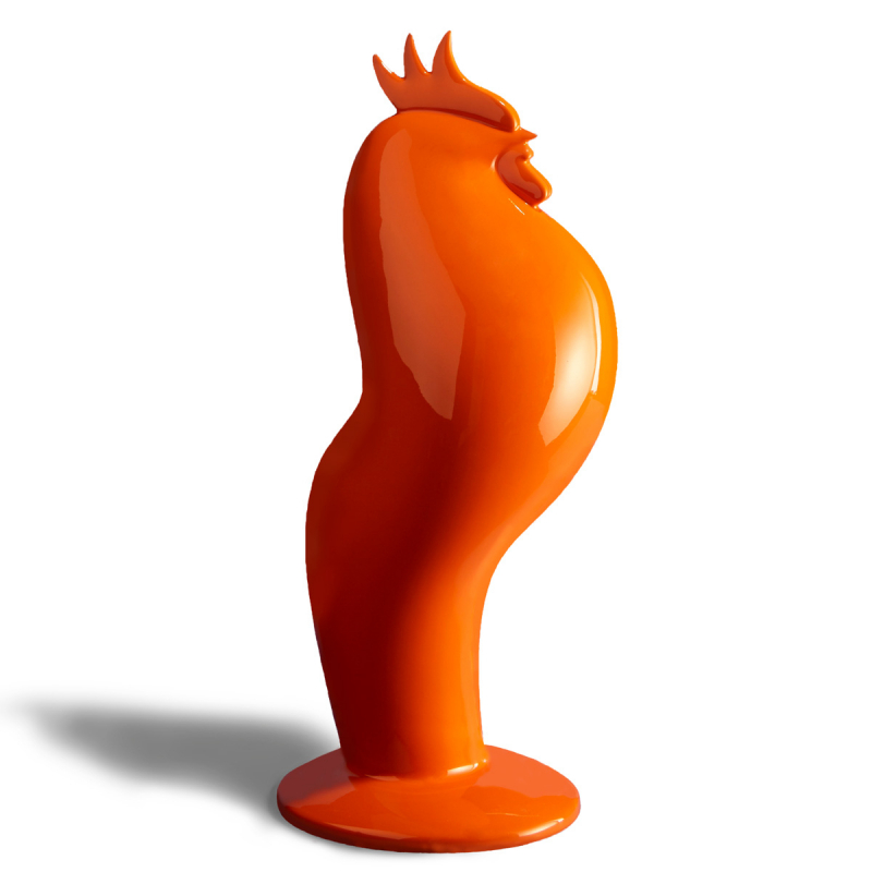 COQART ORANGE ROOSTER SCULPTURE COQART ORANGE ROOSTER SCULPTURE