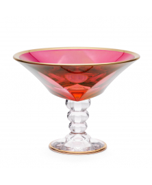 FIERY RED GLASS  BOWL STAND