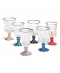 SET OF SIX MARMO ASSORTED GOBLETS WITH PLATINUM RIM