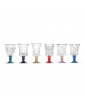 SET OF SIX MARMO ASSORTED GOBLETS WITH PLATINUM RIM