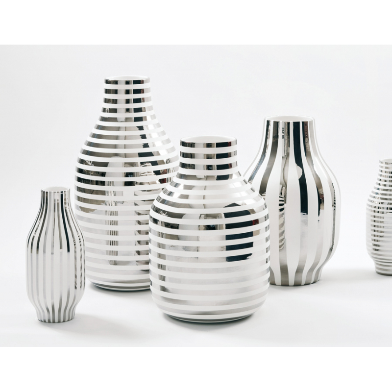 JAIME HAYON STRYPY SILVER LINED CERMIC VASE