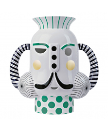 KING VASE WITH IN WHITE GREEN POLKA DOTS