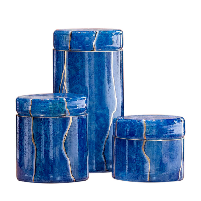 BLUE MARMO GLASS BOXES