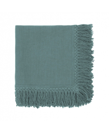 Sage Green Linen Napkin with Long Fringes