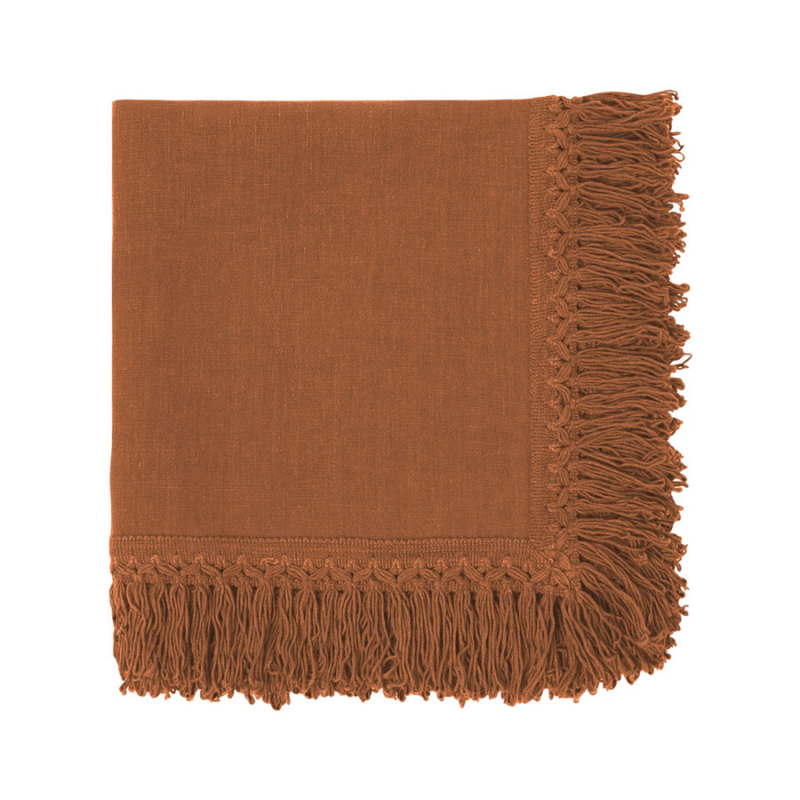 Sequoia Brown Napkins with Long Fringes