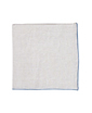 white napkin with blue hem