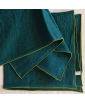 Set of 4 Dark Green Linen Napkins with Rolled Hem