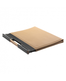 MATA Large Folded,  Luxury Fitness Mat in Beige Leather with Black Details