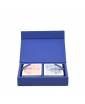 PINETTI COBALT BLUE LEATHER PLAYING CARDS HOLDER