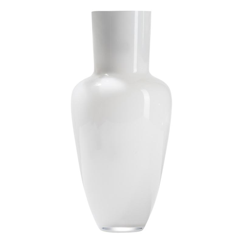Pure White Glass Vase by Frantisek Jungvirt, Garden Collection