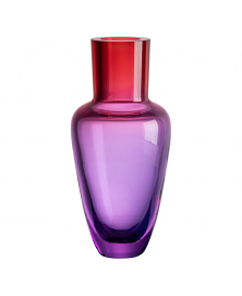 Ruby Red & Lilac Glass Vase by Frantisek Jungvirt, Garden Rainbow Collection, Limited Edition