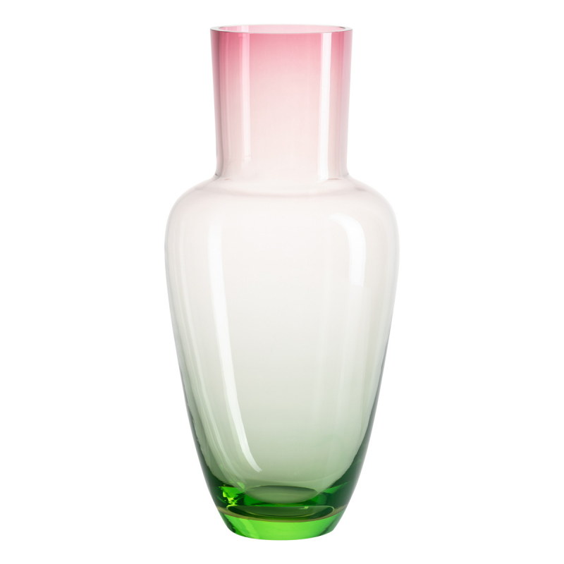Pink Green Gradient Glass Vase by Frantisek Jungvirt, Spring Collection
