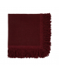 Once Milano Wine Red Linen Napkin with Long Fringes