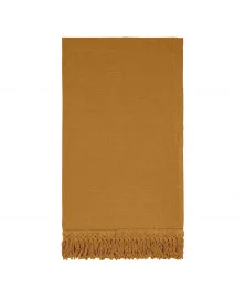 MUSTARD YELLOW BATH SHEET WITH LONG FRINGES