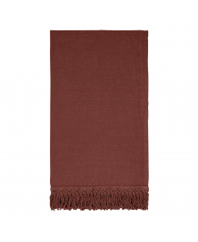 Once Milano sequoia brown bath towel with long fringes