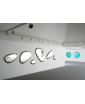 an installation of several Tafla O inox mirrors
