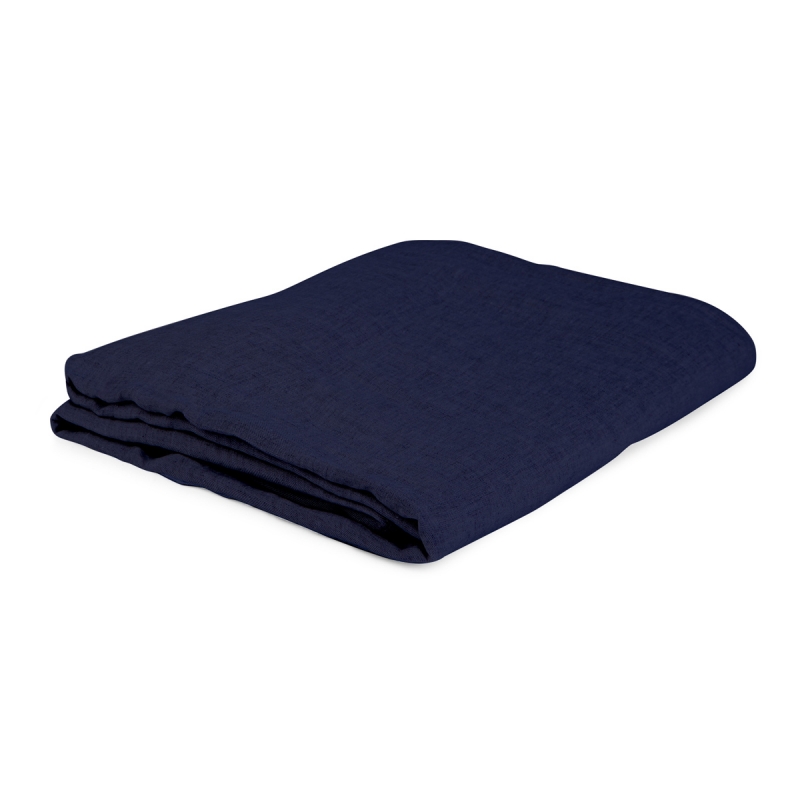Dark Blue Linen Bedsheet from Once Milano