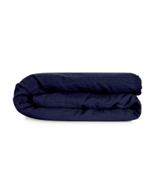 Midnight Blue Linen Duvet Cover from Once Milano
