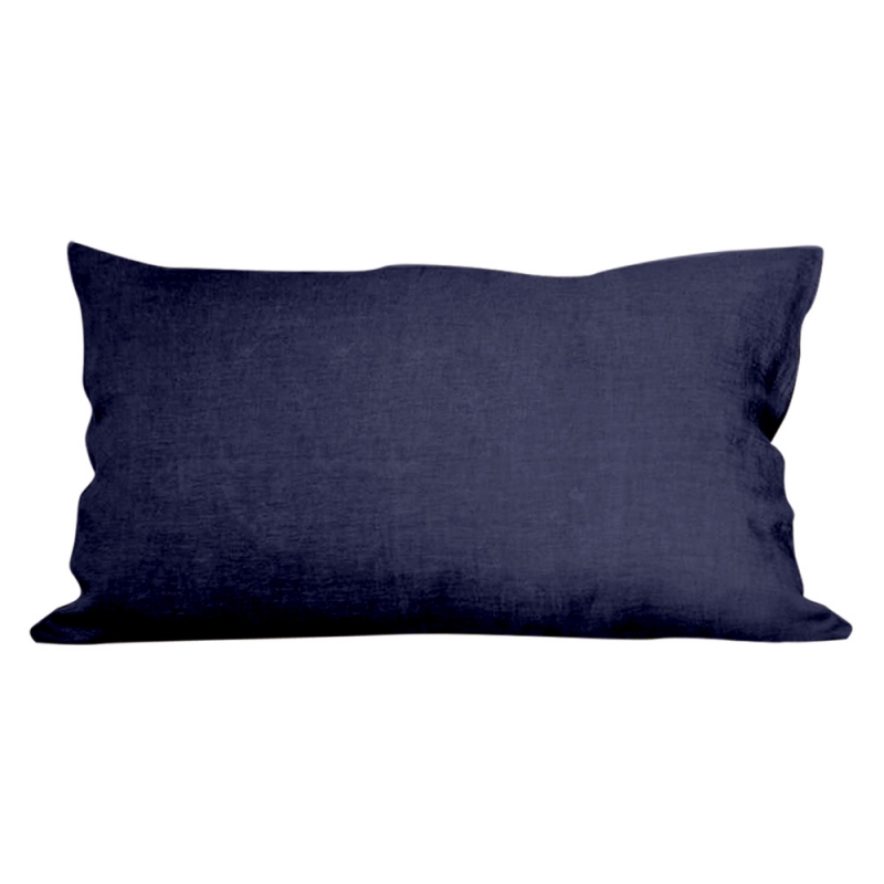 Once Milano midnight blue linen basic pillowcase
