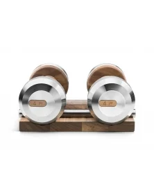 COLMIA LUXURY DUMBBELL (4KG) SET ON SOLID WALNUT WOOD STAND.