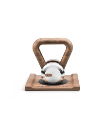 LOVA™ LUXURY KETTLEBELL WITH SOLID WOOD STAND 4 - 20kg WALNUT