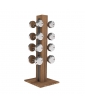 COLMIA VERTICAL POWER STAND WITH DUMBBELLS. STAINLESS STEEL AND WALNUT FINISH.
