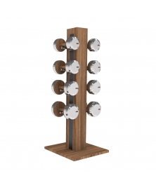 COLMIA VERTICAL POWER STAND WITH DUMBBELLS IN WALNUT