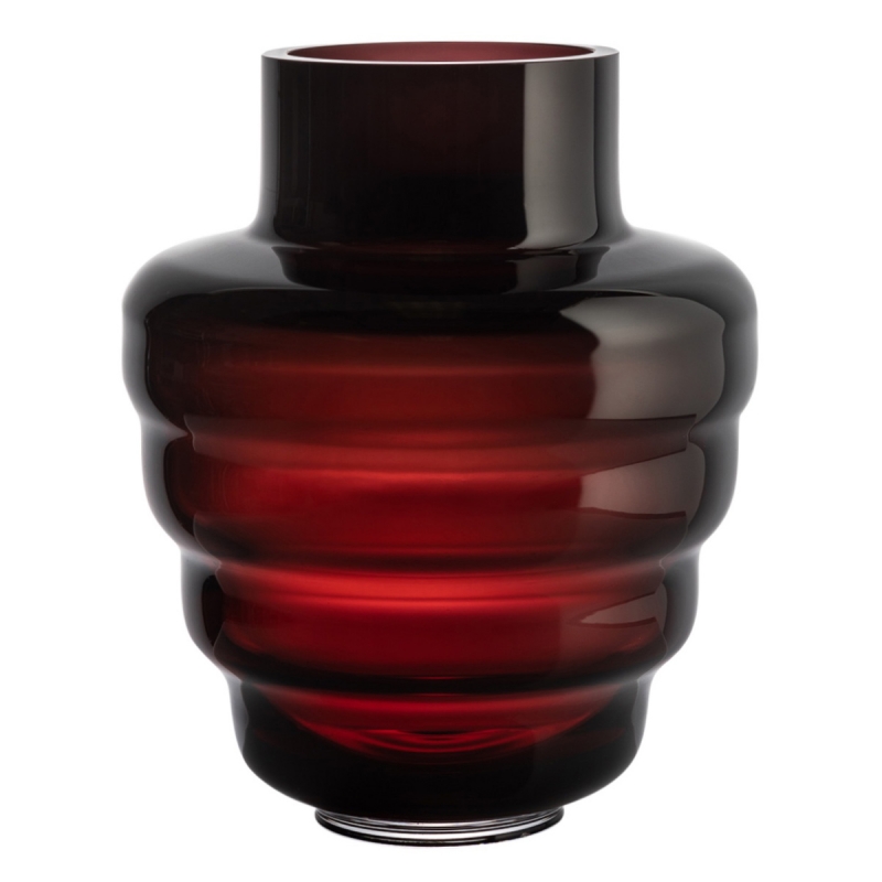 Red Wavy Vase by Frantisek Jungvirt