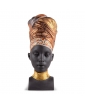 "African Soul" by Lladro, a porcelain bust statue of an African Woman Wearing A Headwrap.