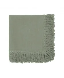 MInt Green Linen Napkin with Long Fringes