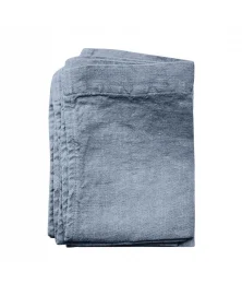 Set of 5 light blue linen hand towels by Once Milano