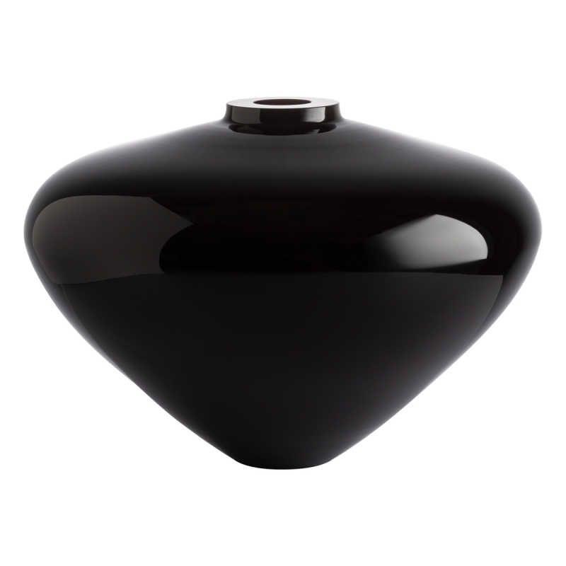 Black Fleur glass vase by Frantisek Jungvirt